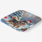 Finse Lapphund Hardloopsneeuw met kerst Pet Papieren Bordje (Gebogen)