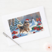 Finse Lapphund Hardloopsneeuw met kerst Pet Rechthoekige Sticker (Envelop)