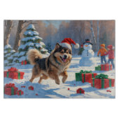 Finse Lapphund Hardloopsneeuw met kerst Pet Snijplank (Voorkant)