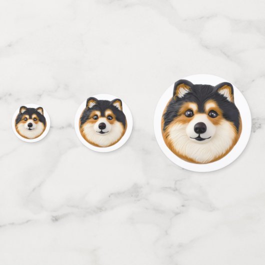 Finse Lapphund hond 3D geïnspireerd Confetti (Achterkanten)