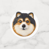 Finse Lapphund hond 3D geïnspireerd Confetti (Kleine voorkant)