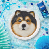 Finse Lapphund hond 3D geïnspireerd Papieren Bordje (Feest)