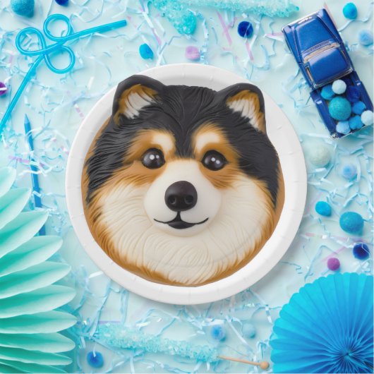 Finse Lapphund hond 3D geïnspireerd Papieren Bordje (Feest)