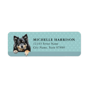 Finse Lapphund-hond retouradreslabels Etiket