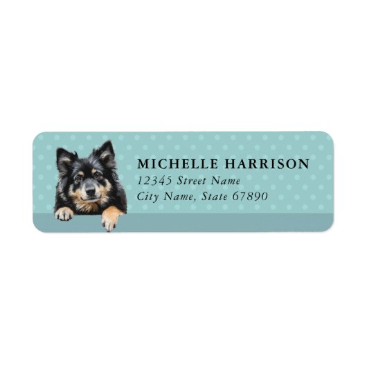 Finse Lapphund-hond retouradreslabels Etiket (Voorkant)