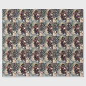 Finse Lapphund Hond Rijden Motorfiets Kerstmis Cadeaupapier (Vlak)