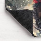 Finse Lapphund Hond Rijden Motorfiets Kerstmis Muismat (Hoek)