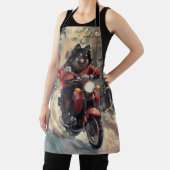 Finse Lapphund Hond Rijden Motorfiets Kerstmis Schort (Insitu)