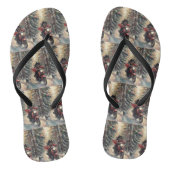 Finse Lapphund Hond Rijden Motorfiets Kerstmis Teenslippers (Voetbed)