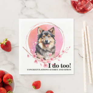 Finse Lapphund-honden Huwelijksservetten Met Foto Servet