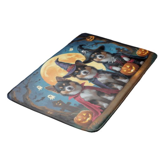 Finse Lapphund Honden Pompoen Halloween Grappig Badmat (Gekanteld)