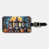 Finse Lapphund Honden Pompoen Halloween Grappig Bagagelabel (Voorkant horizontaal)