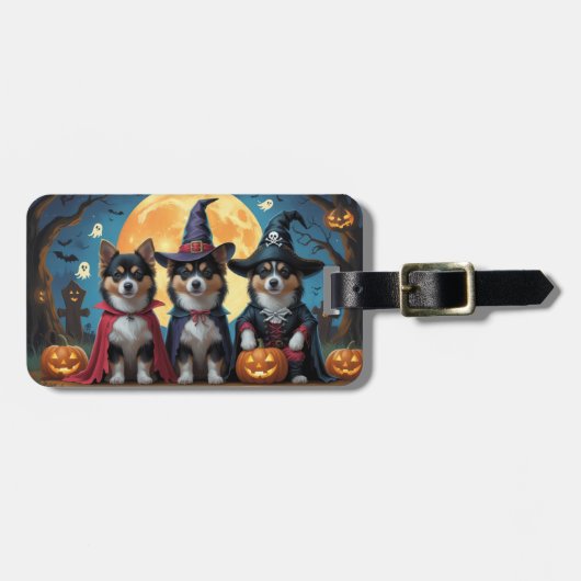 Finse Lapphund Honden Pompoen Halloween Grappig Bagagelabel (Voorkant horizontaal)