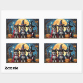 Finse Lapphund Honden Pompoen Halloween Grappig Rechthoekige Sticker (Vel)
