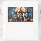 Finse Lapphund Honden Pompoen Halloween Grappig Rechthoekige Sticker (Tas)