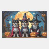 Finse Lapphund Honden Pompoen Halloween Grappig Rechthoekige Sticker (Voorkant)