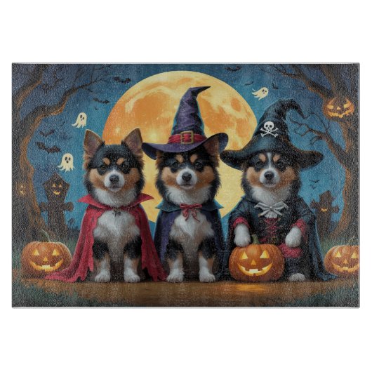 Finse Lapphund Honden Pompoen Halloween Grappig Snijplank (Voorkant)