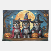 Finse Lapphund Honden Pompoen Halloween Grappig Theedoek (Horizontaal)