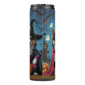 Finse Lapphund Honden Pompoen Halloween Grappig Thermosbeker (Achterkant)