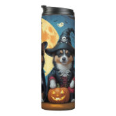 Finse Lapphund Honden Pompoen Halloween Grappig Thermosbeker (Geroteerd rechts)