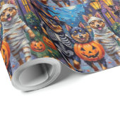 Finse Lapphund Honden Trick-or-Treating Halloween Cadeaupapier (Rol Hoek)