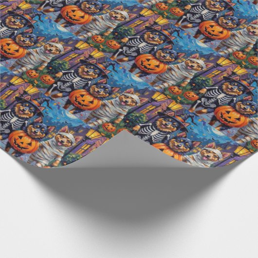 Finse Lapphund Honden Trick-or-Treating Halloween Cadeaupapier (Hoek)