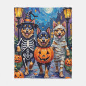Finse Lapphund Honden Trick-or-Treating Halloween Fleece Deken (Voorkant)