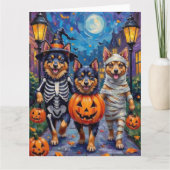Finse Lapphund Honden Trick-or-Treating Halloween Kaart (Voorkant)