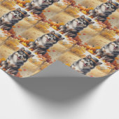 Finse Lapphund in de herfst verlaat de Thanksgivin Cadeaupapier (Hoek)