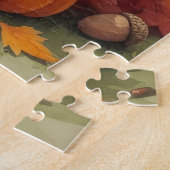 Finse Lapphund in de herfst verlaat de Thanksgivin Legpuzzel (Zijkant)