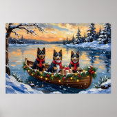 Finse Lapphund Kerstboot Vakantie Poster (Voorkant)