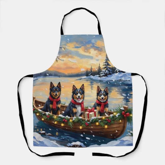 Finse Lapphund Kerstboot Vakantie Schort (Voorkant)