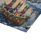 Finse Lapphund Kerstboot Vakantie Snijplank (Hoek)