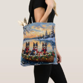 Finse Lapphund Kerstboot Vakantie Tote Bag (Dichtbij)