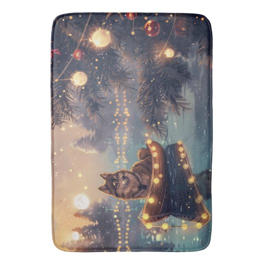 Finse Lapphund Kerstfeest reis Badmat (Voorkant Verticaal)