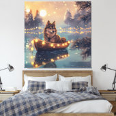Finse Lapphund Kerstfeest reis Canvas Afdruk (Insitu (Slaapkamer))