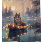 Finse Lapphund Kerstfeest reis Douchegordijn (Voorkant)