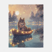 Finse Lapphund Kerstfeest reis Fleece Deken (Voorkant)