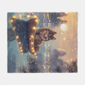 Finse Lapphund Kerstfeest reis Fleece Deken (Voorkant (Horizontaal))