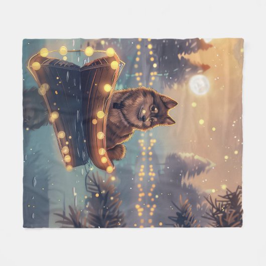 Finse Lapphund Kerstfeest reis Fleece Deken (Voorkant (Horizontaal))