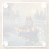 Finse Lapphund Kerstfeest reis Glazen Onderzetter (Achterkant)