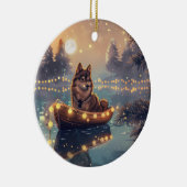 Finse Lapphund Kerstfeest reis Keramisch Ornament (Rechts)