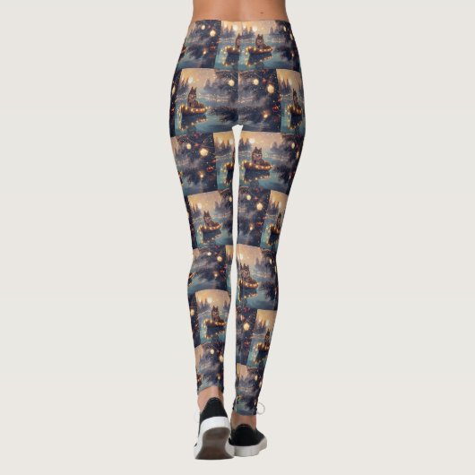 Finse Lapphund Kerstfeest reis Leggings (Achterkant)