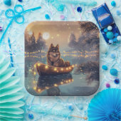 Finse Lapphund Kerstfeest reis Papieren Bordje (Feest)