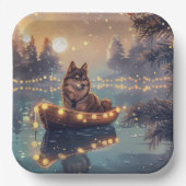 Finse Lapphund Kerstfeest reis Papieren Bordje (Voorkant)