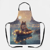 Finse Lapphund Kerstfeest reis Schort (Voorkant)