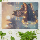 Finse Lapphund Kerstfeest reis Theedoek (Gevouwen)