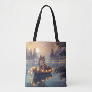 Finse Lapphund Kerstfeest reis Tote Bag