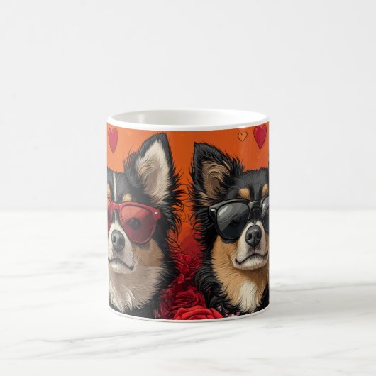 Finse Lapphund met hart Rozen Valentijnsdag Koffiemok (Center)