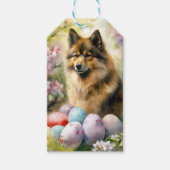 Finse Lapphund met paaseieren Cadeaulabel (Voorkant)